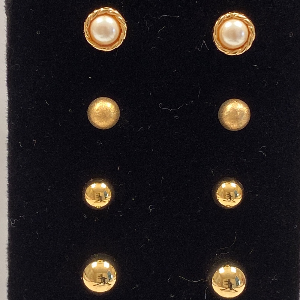 Vtg. Gold Post Earring Bundle